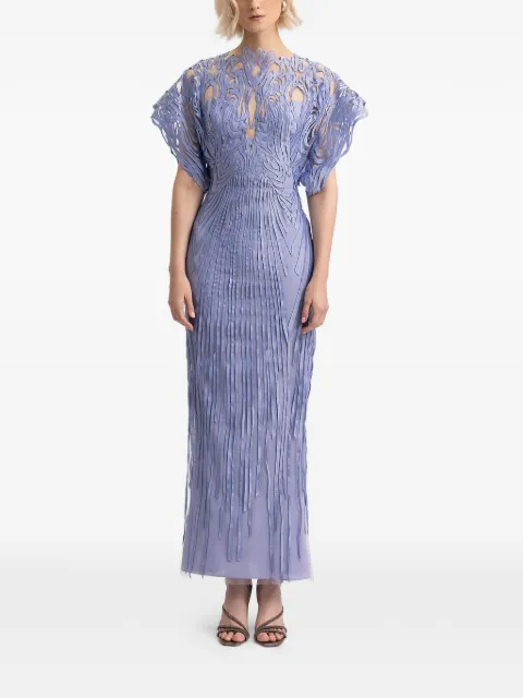 Gemy Maalouf structured half-sleeves dress Blue GMSS257490LD