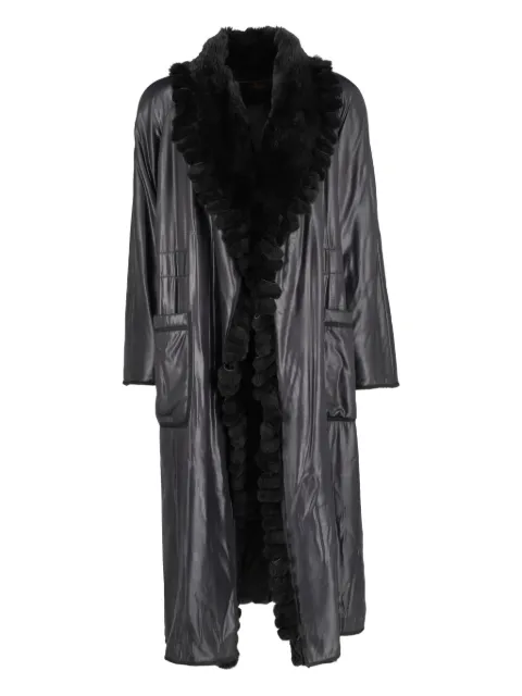 Fendi Pre-Owned Fur-insert long coat Black W251111506