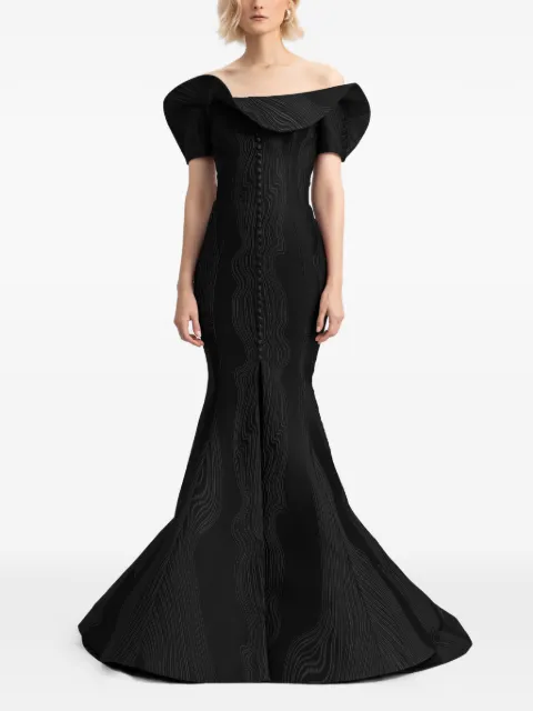 Gemy Maalouf draped off-shoulders maxi dress Black GMSS257472LD1