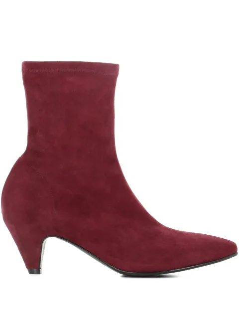 Del Carlo side-zip suede boots Red 12018