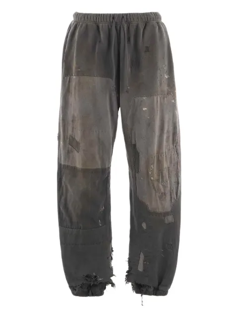 SAINT MXXXXXX patchwork frayed track pants Grey SMHR10000064