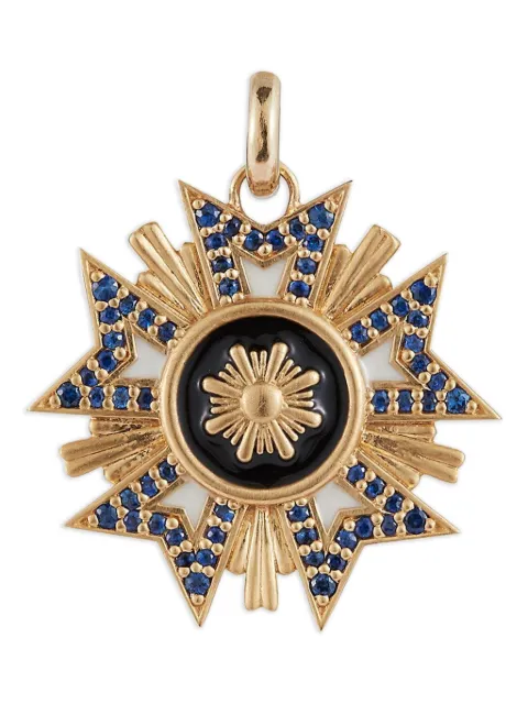 Storrow Jewelry Florence sapphire medallion pendant Gold JK23