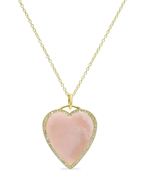 Jennifer Meyer pink opal diamond heart necklace Gold JMJYGDPOPALINLAYHEARTN