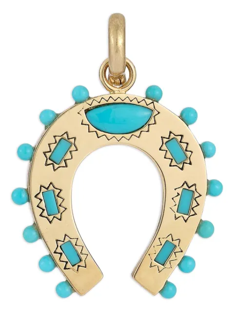 Storrow Jewelry Holly Horseshoe turquoise pendant Gold JK41ALTRQ