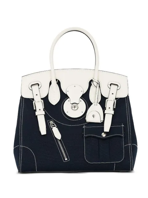 Ralph Lauren Collection calfskin trim ricky tote bag Blue 43596826000348YS