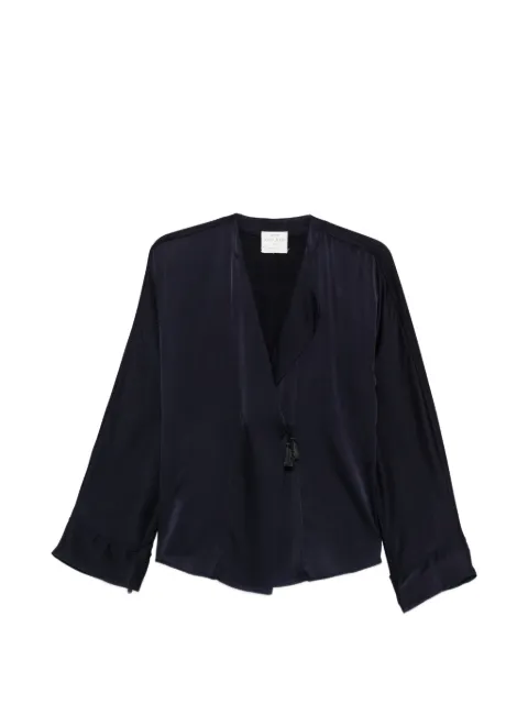 Forte Forte tassel V-neck top Blue 14579MYSHIRT
