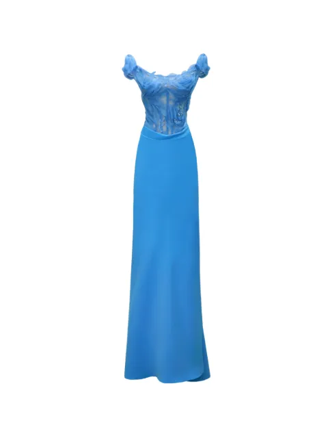 Gemy Maalouf floral corset dress Blue GMSS257484LD