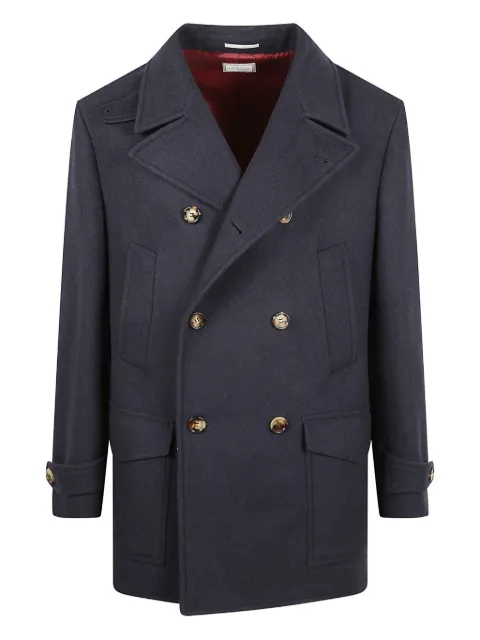 Brunello Cucinelli double-breasted button coat Blue MT4017029C210