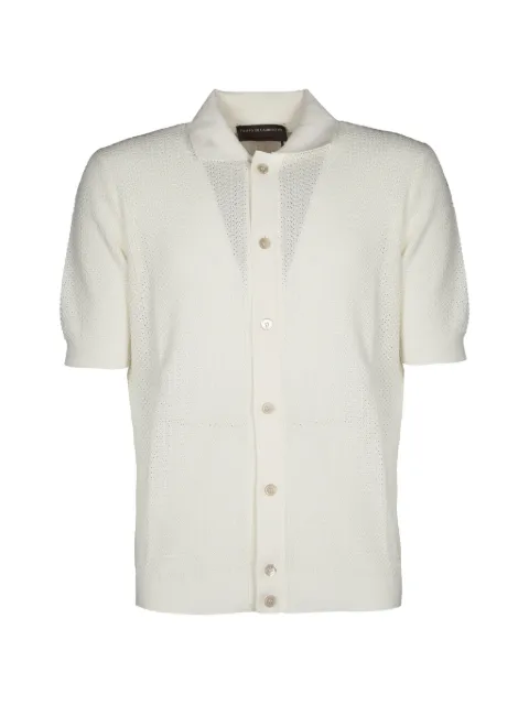 Filippo De Laurentiis open-knit short-sleeves shirt White CA3MCCR14L020