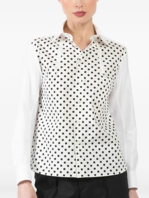 Shiro Sakai polka-dot panelled shirt White SUB004