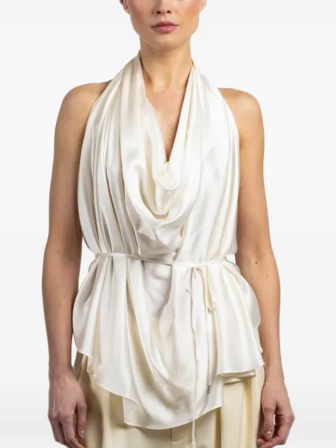 WARDROBE.NYC halter satin blouse Neutrals W1144R22SE