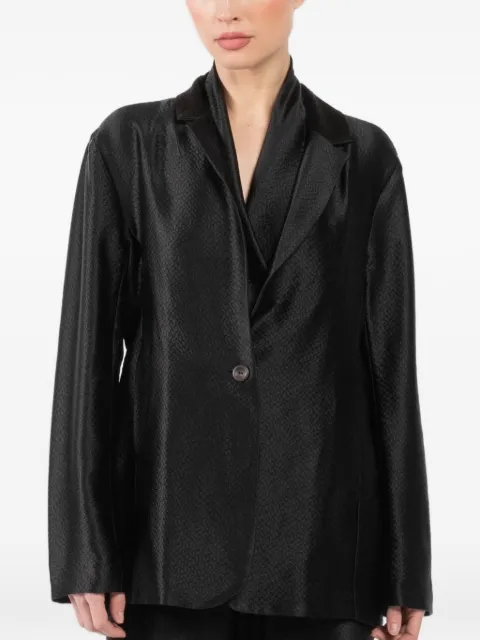 Peter Cohen silk single-breasted blazer Black 4048HMS