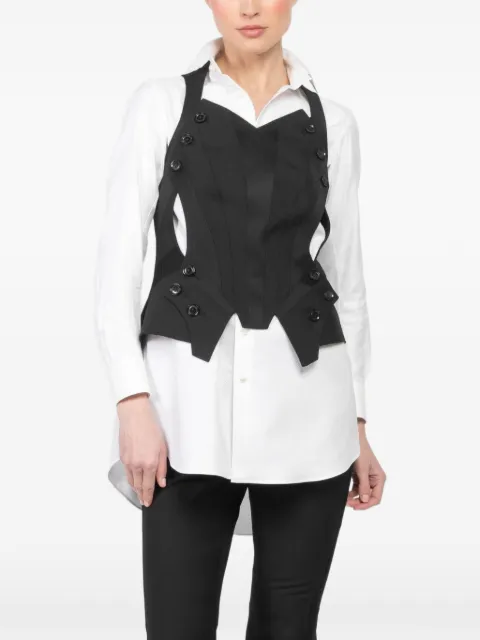 Shiro Sakai buttoned neo vest Black SSV001