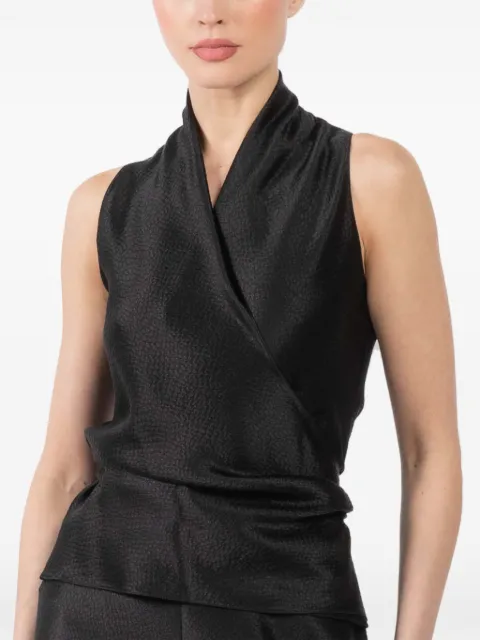 Peter Cohen wrap-design blouse Black 3193HMS