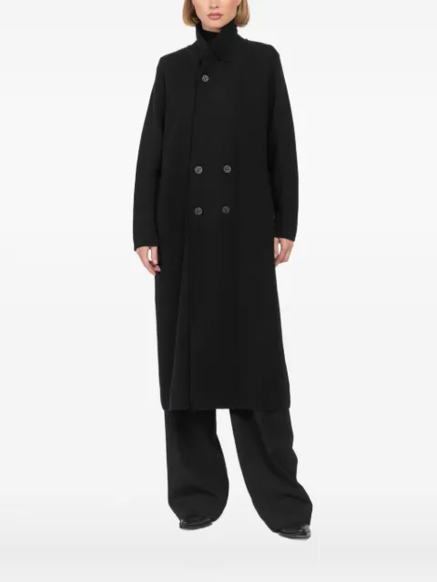 Oyuna Itumi belted double-breasted coat Black ITUMI
