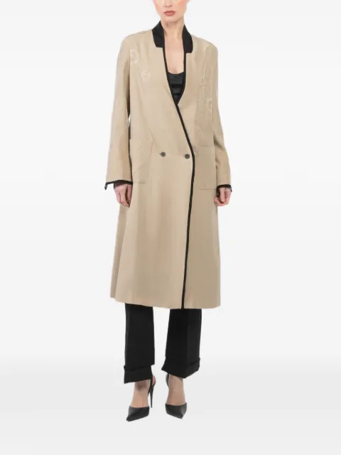 IBRIGU Juban kimono coat Neutrals 13IBOKI604CAMELBLACK1