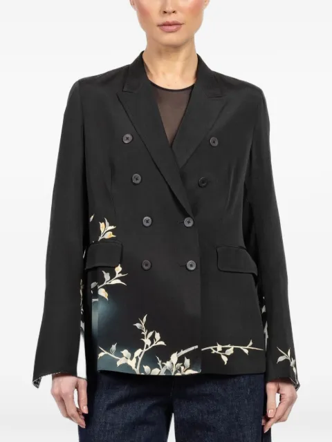 IBRIGU floral-print double-breasted jacket Black 15FLJKI50701