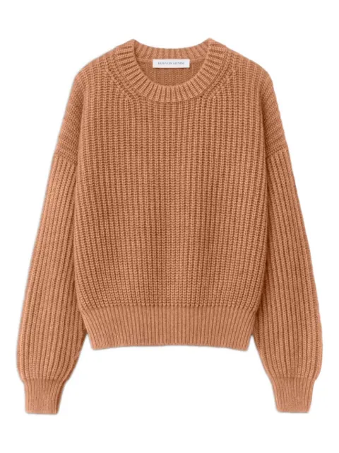 Iris Von Arnim balloon-sleeve knitted sweater Brown 2610070101