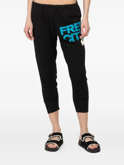 FreeCity large logo-print sweatpants Black FCBSWR025