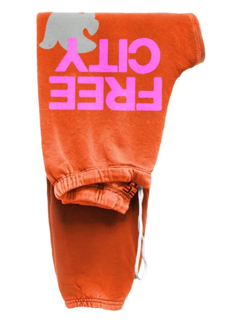 FreeCity logo-print track pants Orange FCBSWP100