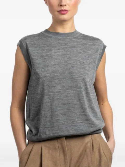 Another Tomorrow merino-wool top Grey A424KT146WV