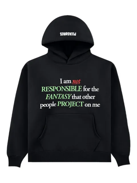 Pleasures lettering-print hoodies Black P25W037BLK