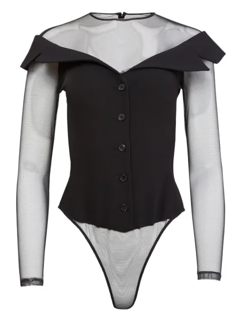 Fleur Du Mal button bodysuit Black BS05030100