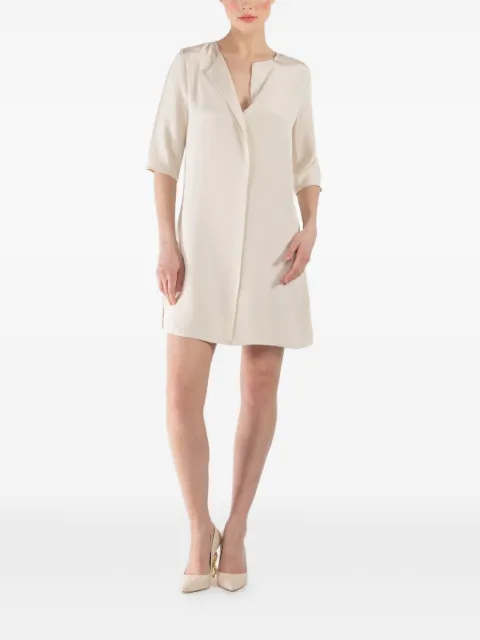 Peter Cohen notch-neck short-sleeve mini dress Neutrals 3430