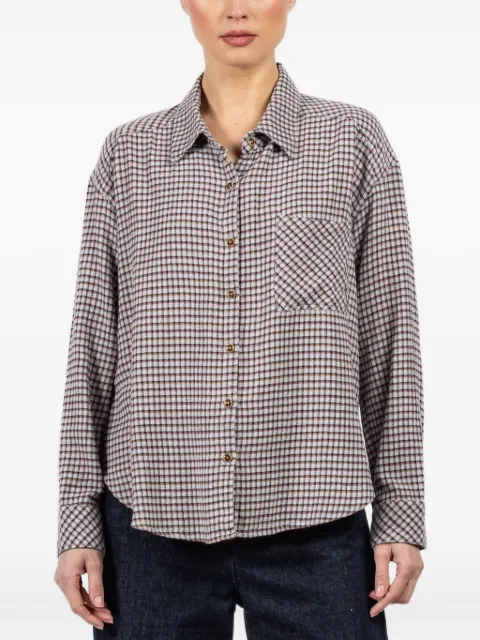 Xirena Jordy checked pocket shirt Blue X5EBP045