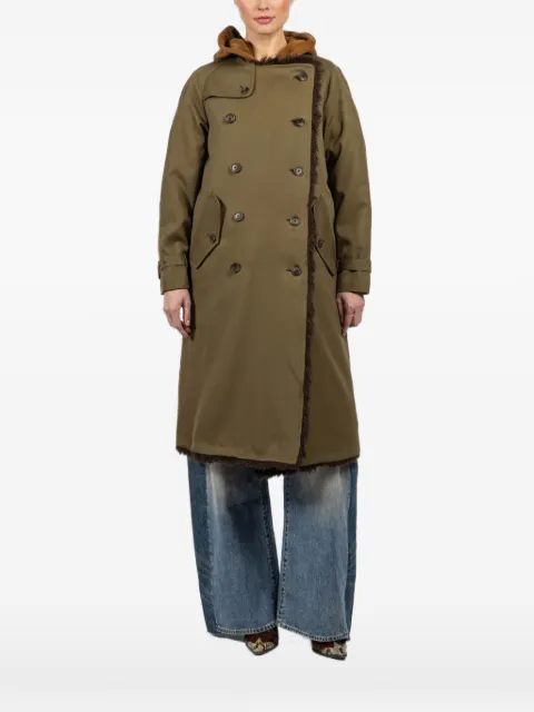 R13 reversible hooded trench coat Green R13WR488