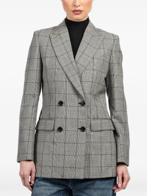Nili Lotan plaid-pattern double-breasted blazer Grey 13378W1161