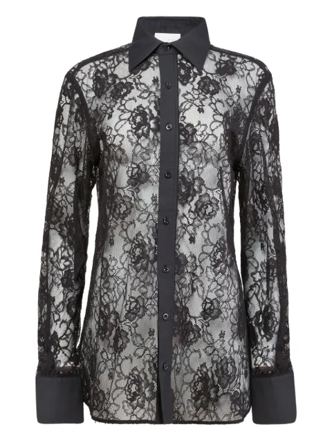 Fleur Du Mal Juliet lace button shirt Black TP07180100