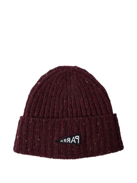 BY PARRA reverse flag knitted beanie Red 54475DB