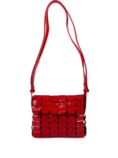 DRAGON DIFFUSION woven patent cross body bag Red 8962P