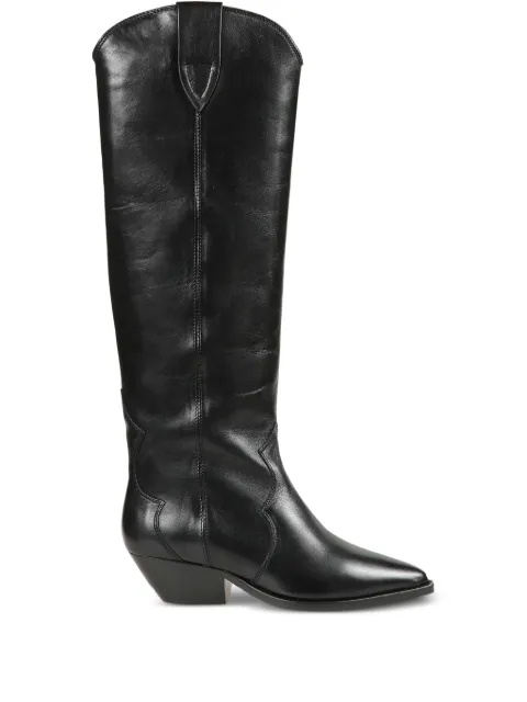MARANT ÉTOILE pointed-toe knee-high boots Black BT0001FAA3A03