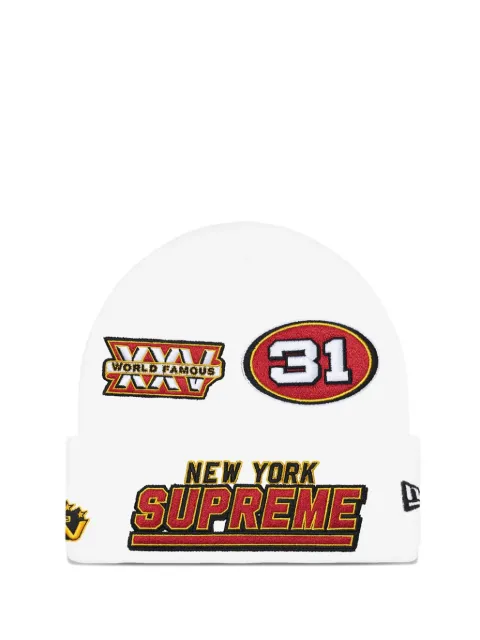 Supreme x New Era appliqued football beanie White SU26775