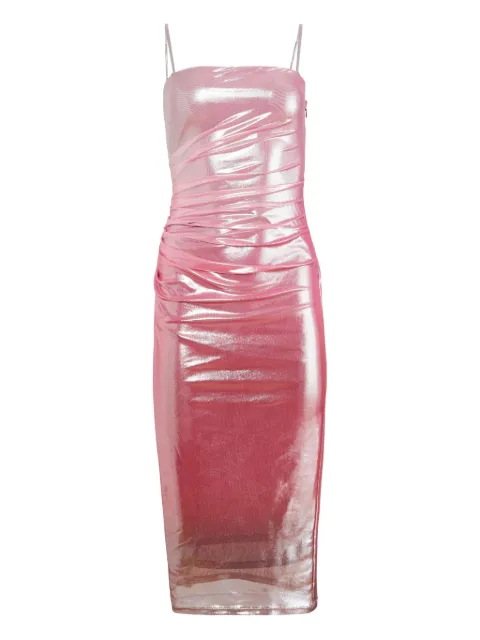 Fleur Du Mal metallic-finish ombré midi dress Pink DR05971068