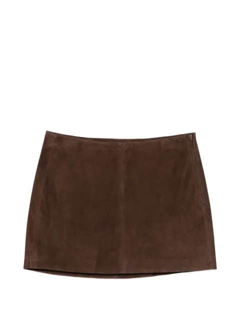 Arma Melody leather mini skirt Brown 005L26102902