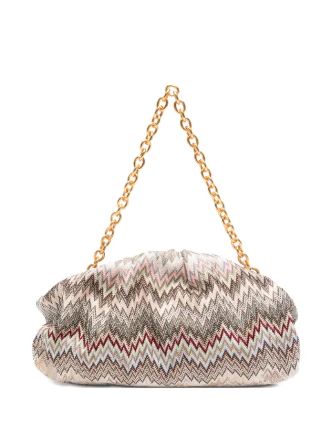 Missoni Raschel zig-zag pattern clutch bag Neutrals MI10062F