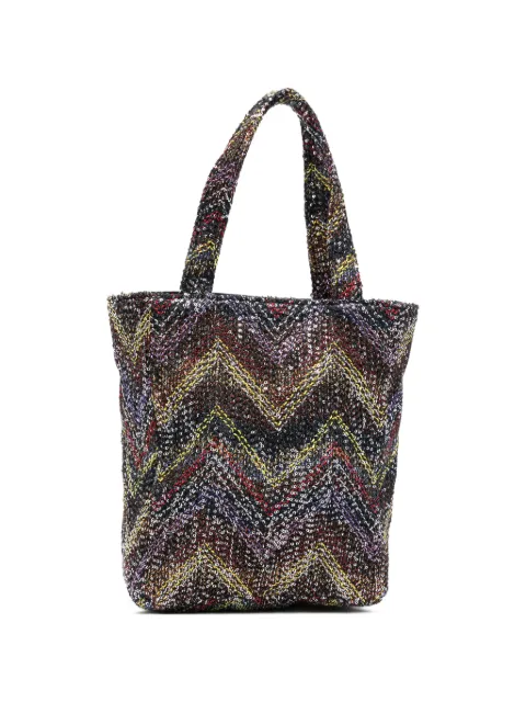 Missoni mini Caperdoni sequin chevron tote bag Black MI10091F