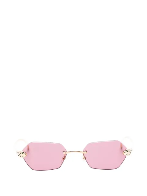 Cartier Eyewear geometric rimless sunglasses Pink CT0636S