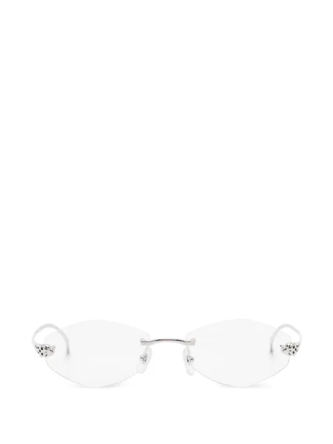 Cartier Eyewear geometric-frame rimless glasses Silver CT0637O