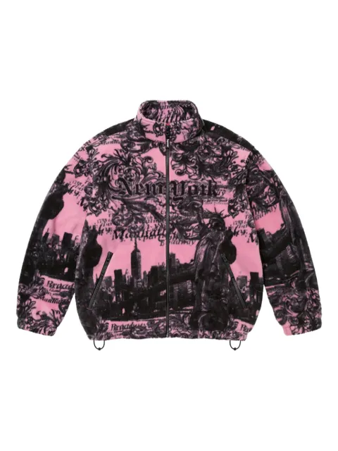 Supreme graphic fleece jacket Pink SU26777