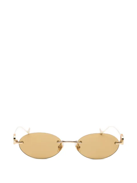 VALENTINO GARAVANI EYEWEAR V-logo oval-frame sunglasses Gold VG0032S