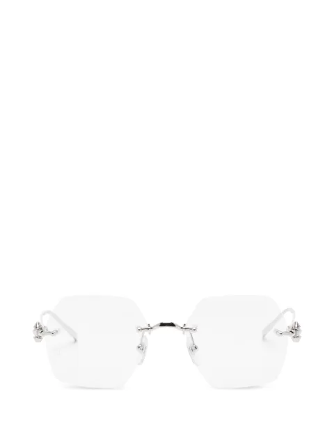 Cartier Eyewear rimless geometric-frame glasses Silver CT0646O