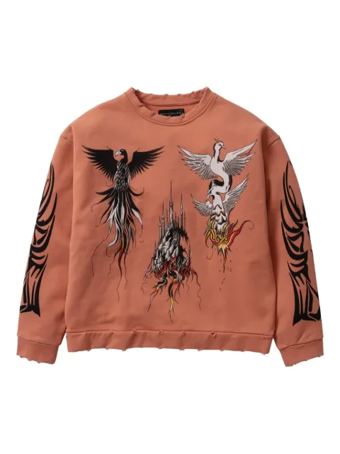 Who Decides War Nefarious Winged crew-neck sweatshirt Orange MHB5WYGT