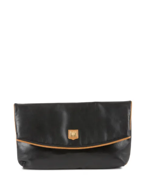 Celine Pre-Owned 1990s Triomphe leather clutch bag Black 15016297