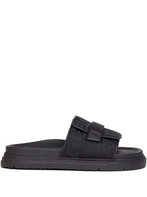 FENDI jacquard strap slides Black 7X1850AOMF