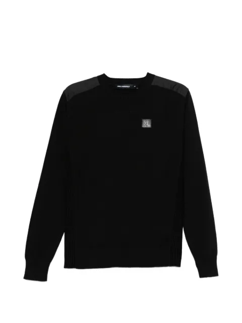 Karl Lagerfeld logo-appliqué sweater Black 655029561398990