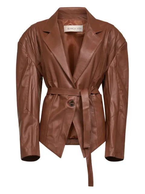 Blanca Vita belted jacket Brown 2208COGNAC